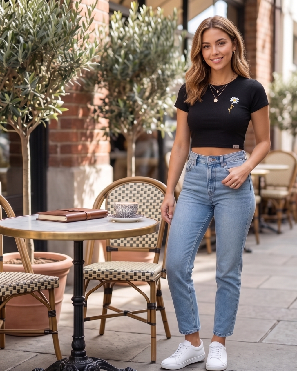 Daisy Flower Crop Top for Women | Aesthetic Floral Graphic Cropped T-Shirt